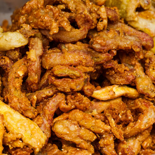 Fried food on food market in Thailand