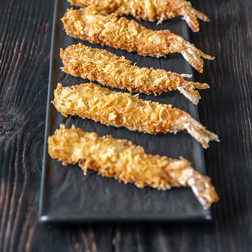 Shrimp tempura on the plate